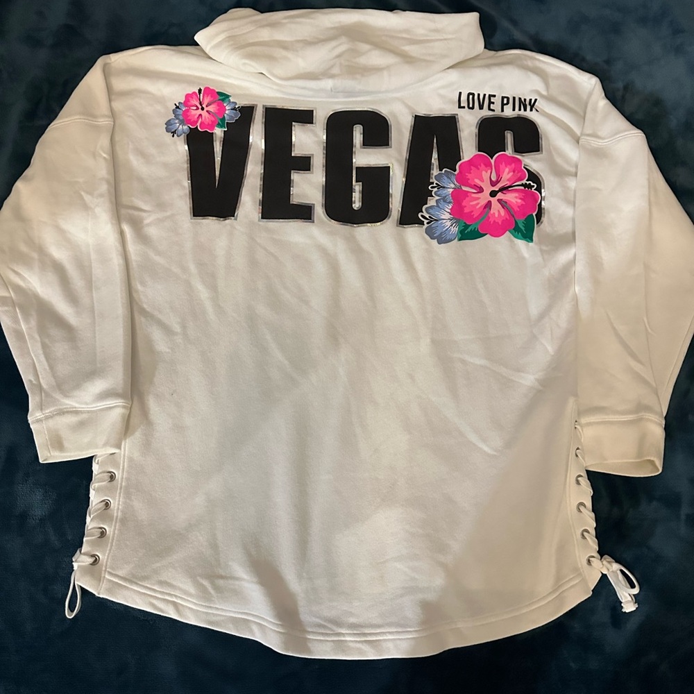 PINK Victoria's Secret Hoodie Sweatshirt with Floral Accents 🌺
